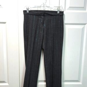 Koji Yohji,  Charcoal Gray Teal Pinstripe Women's Trousers Size 1